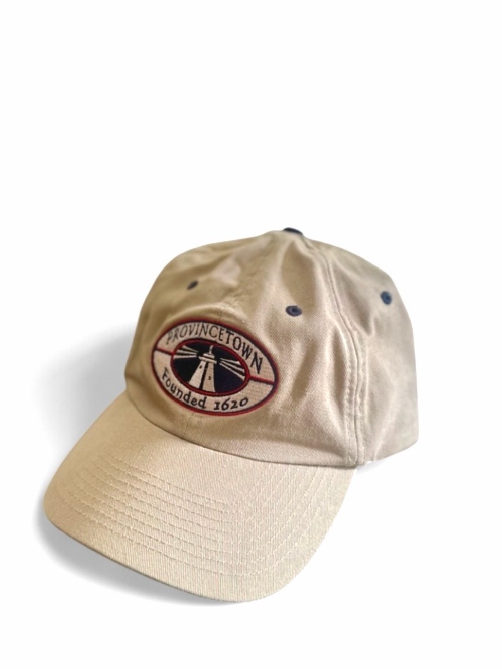 VTG Unisex Tan Provincetown, MA Embroidered Design Dad Cap With Adjustable Strap